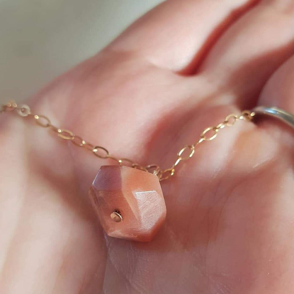 Sunstone Gold Chain Neckalce