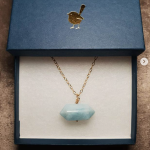 Aquamarine Gold Chain Necklace